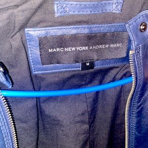 Never worn navy real leather women jacket smoke free home